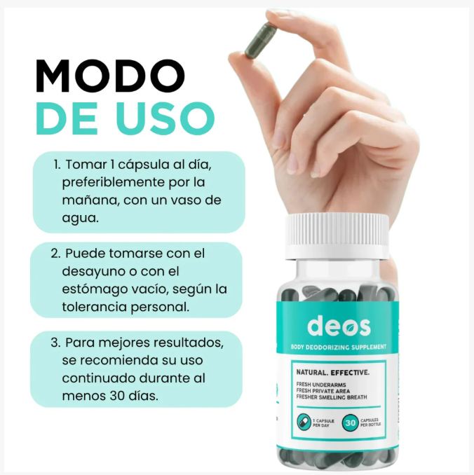DEOS IDESODORANTE INTERNO CORPORAL 30 CAPSULAS