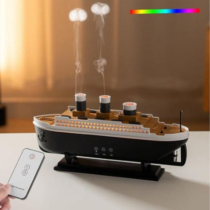 HUMIDIFICADOR Y DIFUSOR DE AROMAS BARCO TITANIC CON LUCES RBG