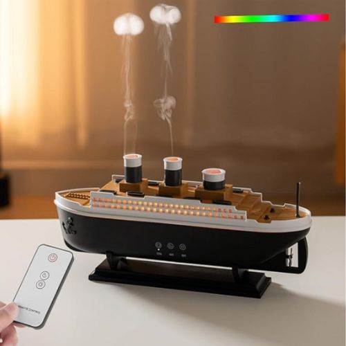 HUMIDIFICADOR Y DIFUSOR DE AROMAS BARCO TITANIC CON LUCES RBG