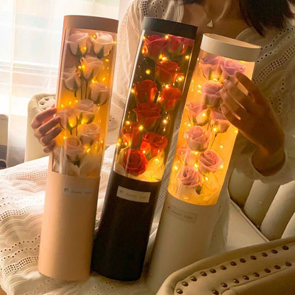 ROSAS DE JABON CON LUCES