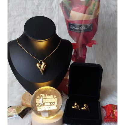 SET DE CORAZONES COLLAR +ARETE